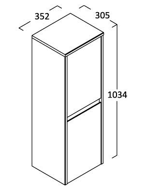 Шкаф-пенал Berloni Bagno Form FO CB01 SX 100  L белый глянцевый