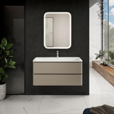 Тумба под умывальник подвесная AQUAme "S4" AQM900410BR 100 см., цвет бежевый.