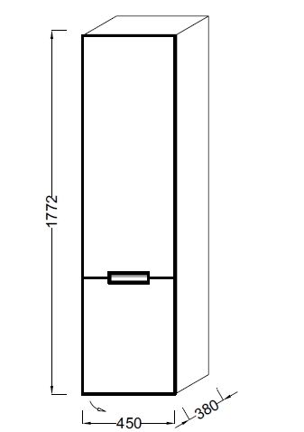 Шкаф-пенал Jacob Delafon Reve EB1141D-HU (EB1141D-G1C) 45 R, белый бриллиант