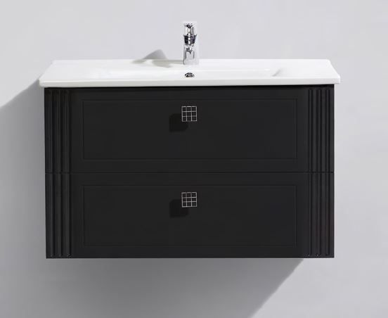 Мебель для ванной BelBagno Atria 100 nero lucido, 2 ящика, подвесная