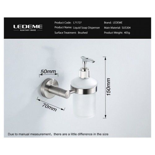 Дозатор для мыла Ledeme L71727 нержавеющая сталь