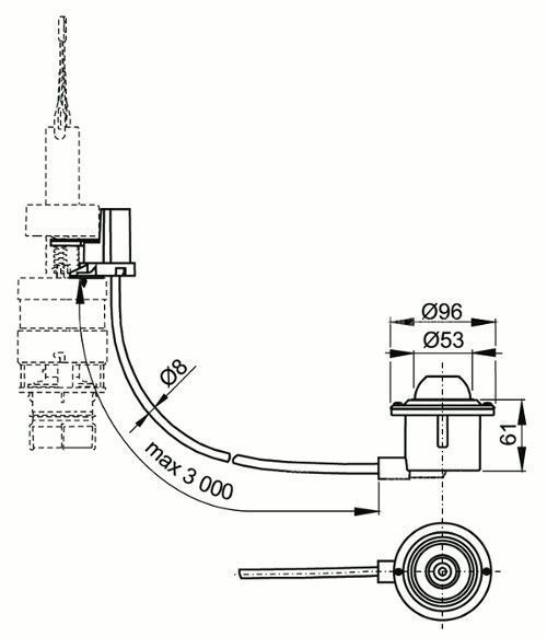 Кнопка смыва AlcaPlast MPO12 ножное управление черная