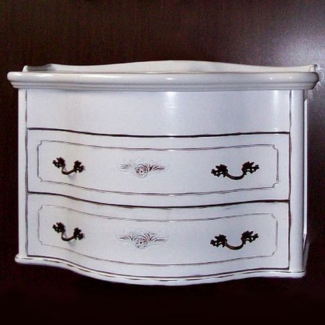 Тумба с раковиной Tiffany World Armony 7224/S 112 подвесная, белая с патиной, ручки бронза