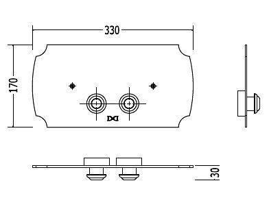 Кнопка смыва Devon&Devon DEPLBR для встроенного бачка, бронза