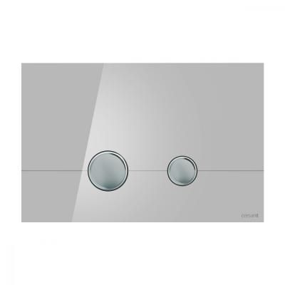 Кнопка смыва Cersanit Stero BU-STE/Grg/Gl стекло, серый глянцевый