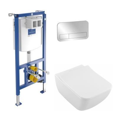 Комплект унитаз подвесной Villeroy & Boch Legato 5663RL01+92246100+92249061 альпийский белый