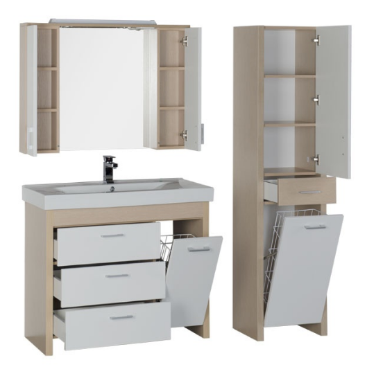 Тумба под раковину Aquanet Тиана 00177071 90 светлый дуб