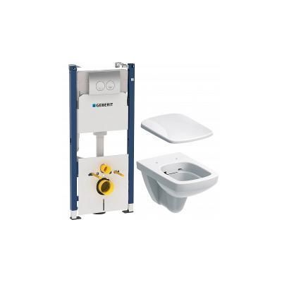 Комплект Geberit Selnova Square 458.121.SE.1 инсталляция + унитаз подвесной + крышка-сиденье