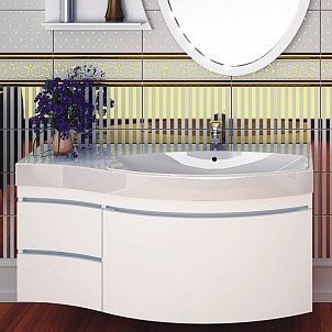 Тумба под раковину Aquanet Опера 1-115 R, 3 ящика, белая