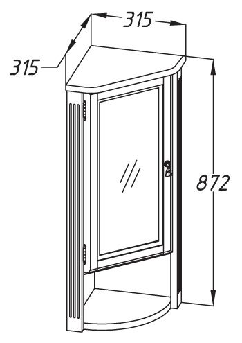 Шкаф Opadiris Клио Z0000014861 32 L угловой, слоновая кость (1013)