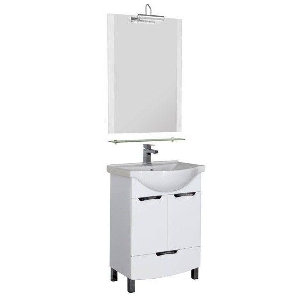 Тумба под раковину Aquanet Асти 00178263 55 М белая, 2 дверцы, 1 ящик