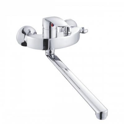 Смеситель для ванны однорычажный излив 35 см, картридж 35 мм, переключение душ - корпус/дивертор/картридж Shevanik S5272, Хром