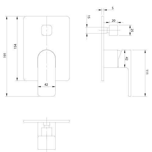 Смеситель Omnires Baretti BA7835BL для ванны, черный