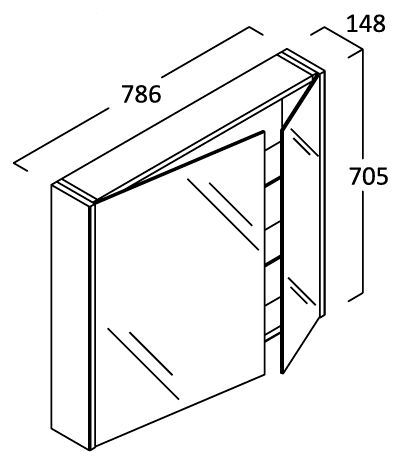 Шкаф-зеркало Berloni Bagno SNF03 SX/100 L 80 белый глянцевый