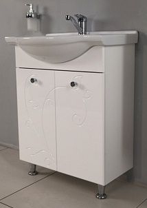 Тумба с раковиной Aquaton Лиана 1A163101LL010 60 белый глянцевый