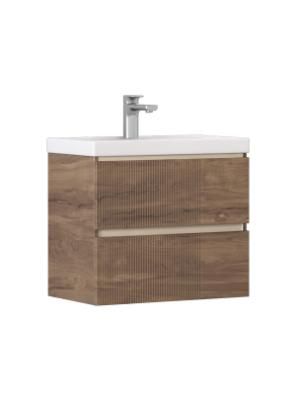 Тумба под раковину Velvex Mondi 600-0-2 (Madera Classica Slim) навесная акация темная (359 акация темная)