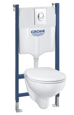 Система инсталляции Grohe Solido 39419000 5 в 1 с унитазом, с кнопкой смыва