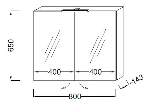 Шкаф-зеркало Jacob Delafon Formilia EB796RU-E12 (EB625RU-HU) 80 см, дымчатый