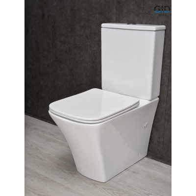 Унитаз-компакт GID Tn2184 безободковый, с сиденьем микролифт, белый