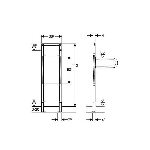 Система инсталляции Geberit DuoFix 111.790.00.1 для поручня для инвалидов