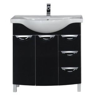 Тумба под раковину Aquanet Асти 00178243 85 черная, 2 дверцы, 3 ящика