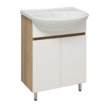 Тумба Runo Лада 50 блэквуд/белый под умывальник Уют 50 (00-00004575)