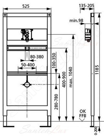 Система инсталляции для писсуара Sanit INEO 90.668.00.Т000