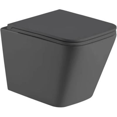 Унитаз подвесной WeltWasser Gelbach 043 MT-GR 10000011967 безободковый, торнадо, с сиденьем микролифт, серый матовый