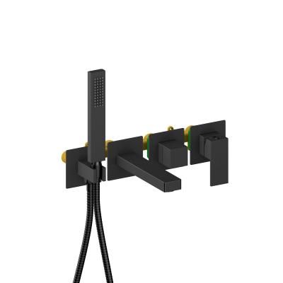 Смеситель для ванны встроенный (внешняя и скрытая часть) Aquatek ЛИБРА AQ1644MB, черный матовый