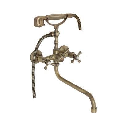 Смеситель для ванны с поворотным изливом L40 см. и ручным душем, бронза Veragio AGATHA VR.AGT-3705.BR