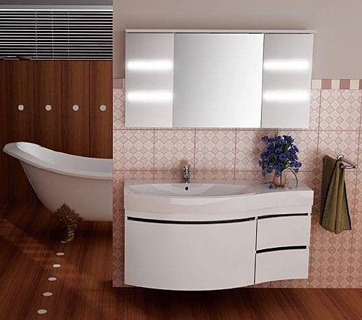 Тумба под раковину  Aquanet Опера 1-115 L, 3 ящика, белая