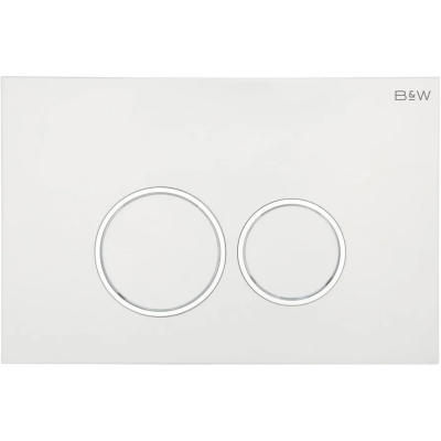 Кнопка смыва Black &amp; White Universe WPI-09511 09511 для инсталляции, белый глянец/хром/белый глянец