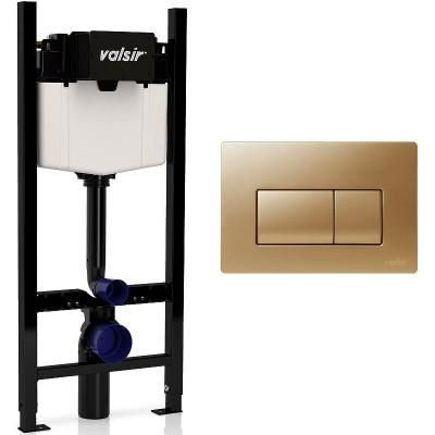 Система инсталляции с кнопкой смыва Valsir KIT P1 MG VS0853202 золото матовое