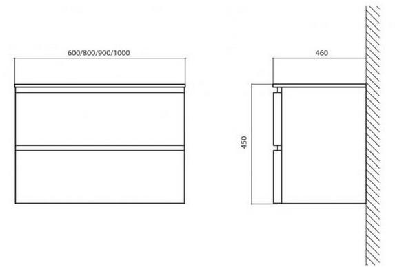 Мебель для ванной BelBagno Energia 60 tortora lucido, подвесная, 2 ящика