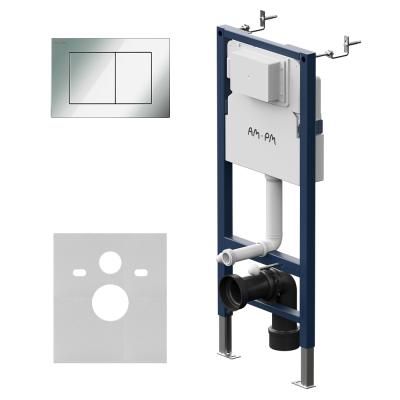 Инсталляция AM.PM PrimeFit I012709.0251 для подвесного унитаза с механической клавишей PrimeFit L синий, белый, хром