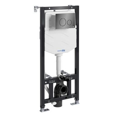 Система инсталляции для подвесного унитаза WasserKRAFT 10TLT.010.ME.PB02 с клавишей смыва, белый, черный