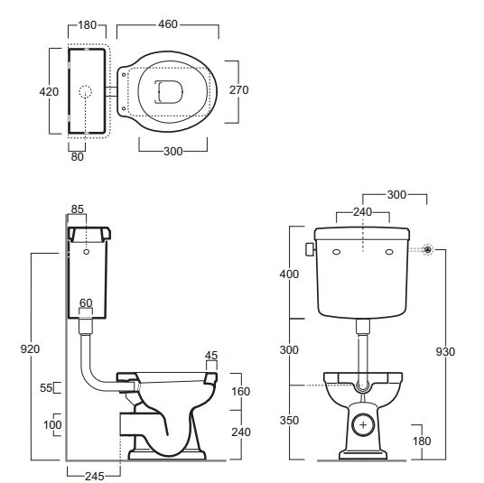 Унитаз напольный Simas Londra LO911bi горизонтальный выпуск, боковая ручка, белый/хром