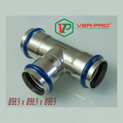 Тройник из нержавеющей стали 88.9×88.9×88.9 Ver-pro VPT88.9