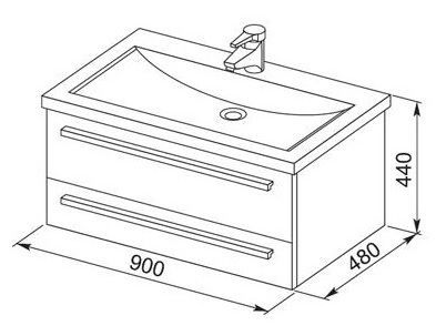 Тумба под раковину Aquanet Нота 00171491 90 черный
