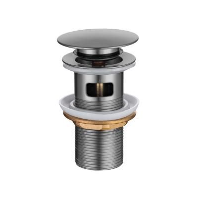 Донный клапан для раковины Push-open с переливом Aquatek AQ6001BGM, Оружейная сталь