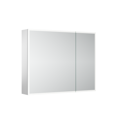 Зеркальный шкаф для ванной комнаты из алюминия SANCOS Evoke 900x700х136 мм с LED подсветкой,  SC8090