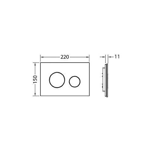 Кнопка смыва Tece Loop 9240659 белое стекло, кнопки хром матовый