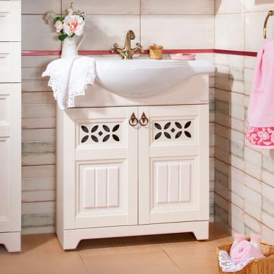 Тумба под раковину напольная Бриклаер КАНТРИ бежевый дуб прованс, 80 см