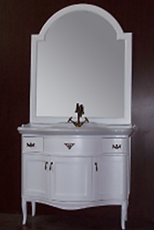 Мебель для ванной Tiffany World Victory 112, 2 ящика, 3 дверцы, белая матовая, ручки бронза