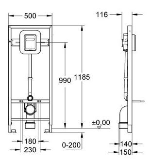 Система инсталляции Grohe Rapid SL 38519001 для унитазов