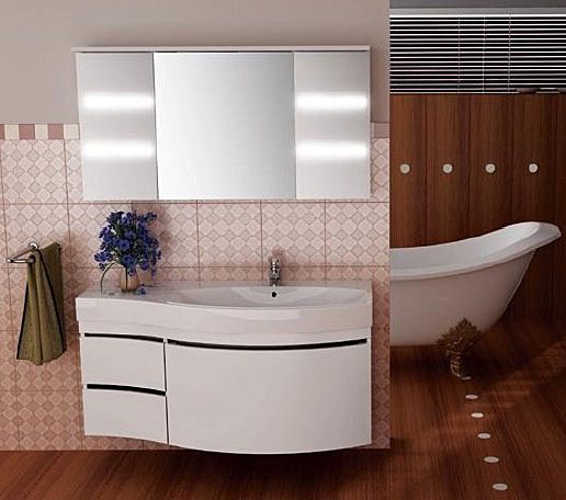 Тумба под раковину Aquanet Опера 1-115 R, 3 ящика, белая