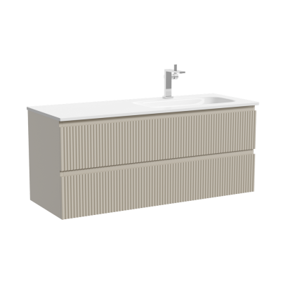 Тумба подвесная SANCOS Snob R правая 1195х445х500, c двумя ящиками оснащенными доводчиками, Beige Soft, SNR120RCE