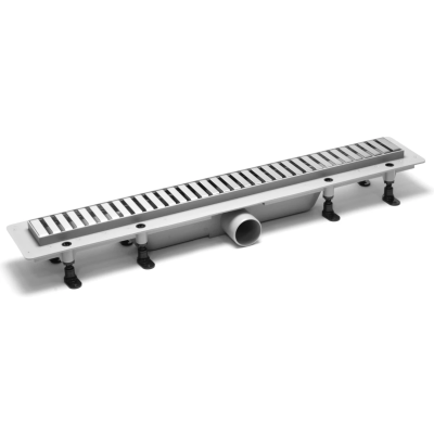 Душевой трап (лоток) PlastBrno Design 3 SZA3650 64,4 см, с решеткой, перфорированный, нержавеющая сталь