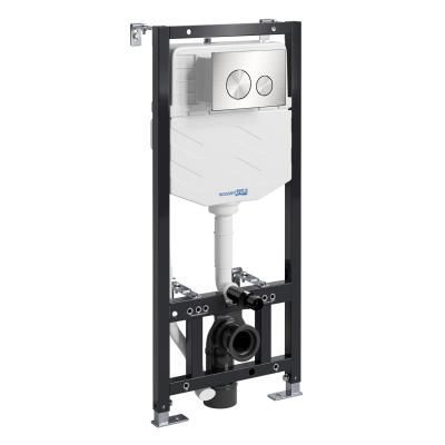 Система инсталляции для подвесного унитаза WasserKRAFT 10TLT.010.ME.BN02 с клавишей смыва, белый, никель