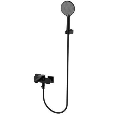 Смеситель для ванны AQUAme Imola AQM6712MB, с душевым набором, Ø120 мм, 3 режима, Черный матовый